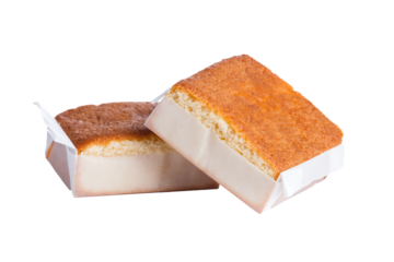 Sobao pasiego on white background