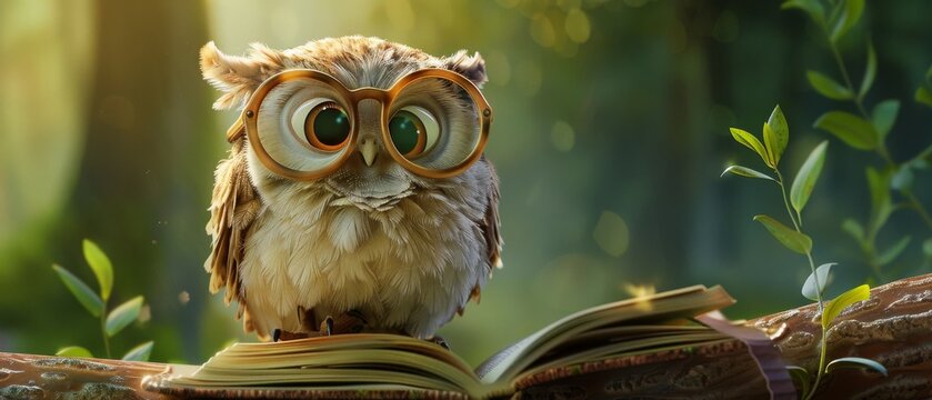 Whimsical Owl Scholar: Embarking an Adventure of Knowledge