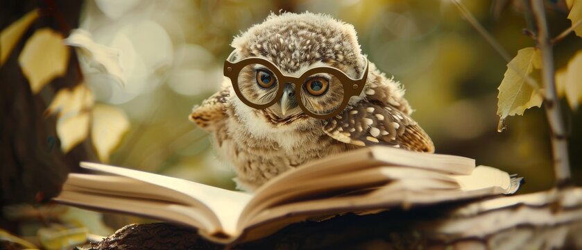 Whimsical Owl Scholar: Embarking an Adventure of Knowledge