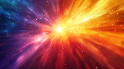 Obraz premium Abstract Cosmic Burst with Bright Light and Stars