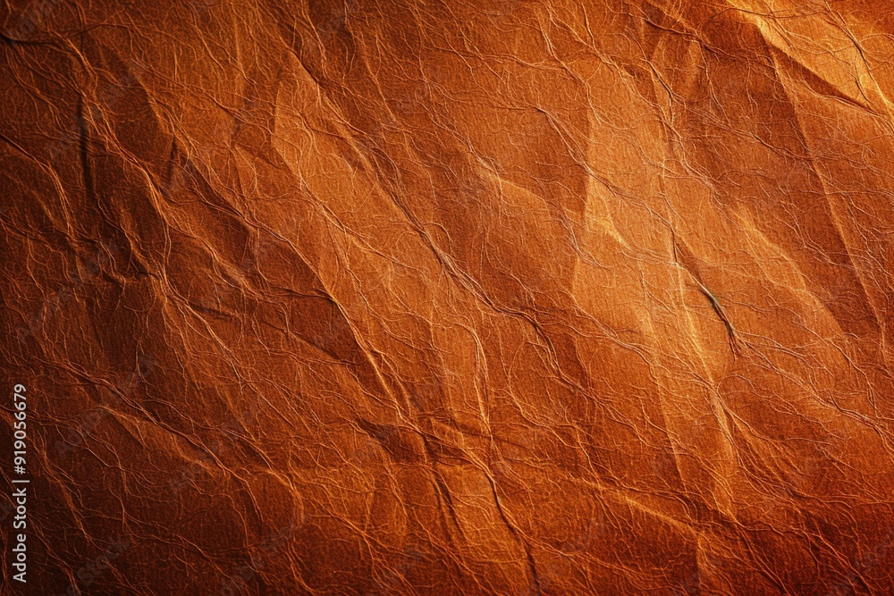 Poster close-up view of a brown leather texture with intricate details and patterns