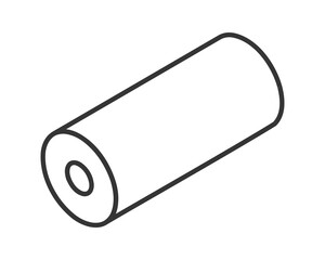 Textile roll vector icon. Paper tube illustration design for kitchen cleaning towel, carpet, scroll whatman, fabric.