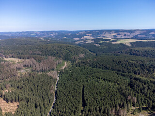 View over the Thuringian Forest in Germany