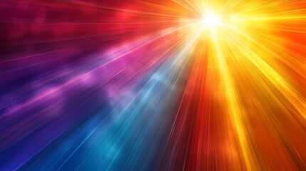 Abstract Radiating Light with Colorful Stripes and Glowing Center