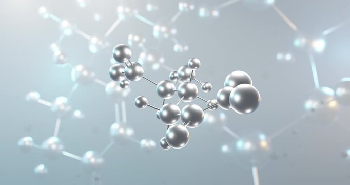 Glutamine rotating 3d molecule, molecular structure of polar amino acid, seamless video