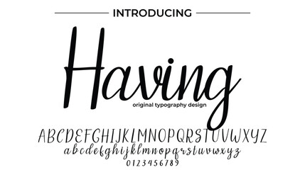 Having Font Stylish brush painted an uppercase vector letters, alphabet, typeface