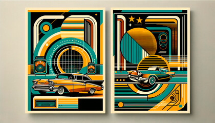 A poster designed in a retro style. 