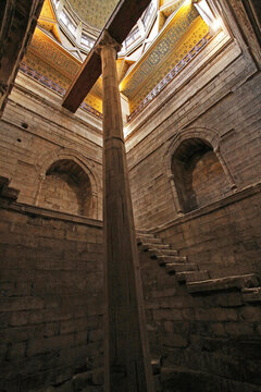 River Nile Meter Stick Nilometer Historic Landmark in Cairo Egypt