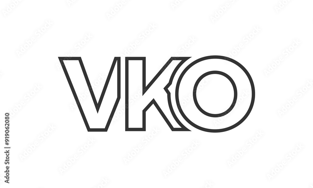 Fototapete vko logo design template with strong and modern bold text. initial based vector logotype featuring s