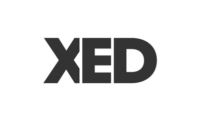 XED logo design template with strong and modern bold text. Initial based vector logotype featuring simple and minimal typography. Trendy company identity.