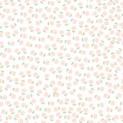 coquette seamless flowers pattern. Delicate petals and vibrant blossoms create an artistic and vintage botanical illustration. Perfect for wallpaper, fabric, wrapping paper and more.