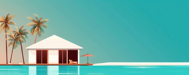 Affluent lifestyle, luxury vacations, flat design illustration