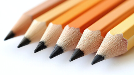 Pencil sticks arranged on a white background.