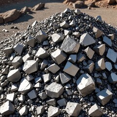 Obraz premium Majestic Molybdenum Ore Stack in Industrial Setting