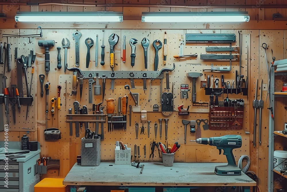 Poster organized workshop with a variety of tools on display