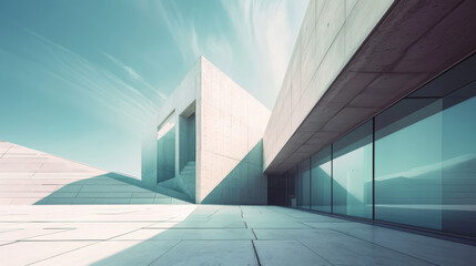 Minimalist Urban Aesthetics: Symmetry, Geometric Building Designs, 300 DPI