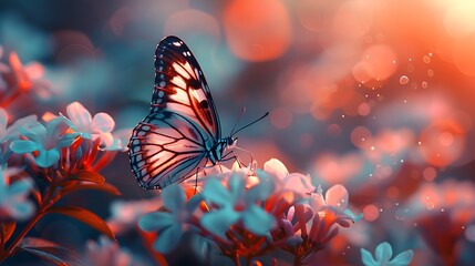 Jasmine flowers with butterfly wings, whimsical and fantastical, delicate and colorful, set against a vibrant meadow background, anime style, hd quality, vivid colors. --ar 16:9 --v 6.0