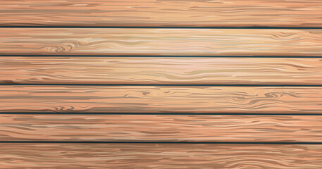 Wooden background. Nut color wooden planks. Vector backdrop for photo.