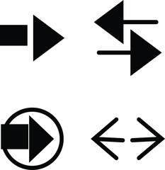 Arrows set of black icons. Arrow icon. Arrow vector collection. Arrow. Cursor. Modern simple arrows. Vector illustration isolated on white with transparent background.