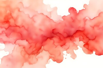 Fototapeta premium A smooth transition from warm coral to light red watercolor on white background, AI Generated