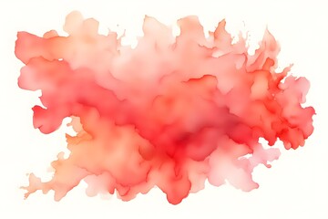Fototapeta premium A smooth transition from warm coral to light red watercolor on white background, AI Generated