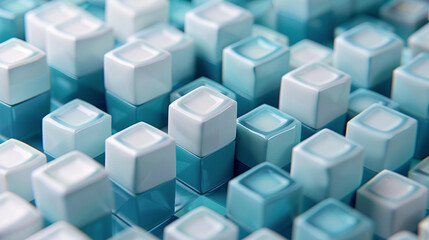 Obraz premium Close-up of floating geometric tessellations, each tile shifting and changing color as they move