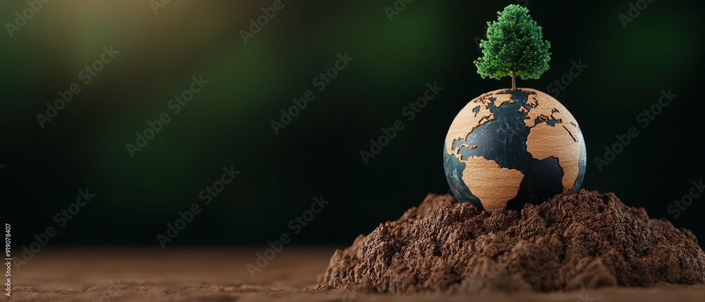 Poster synergy for sustainable development - animation with copy space for text
