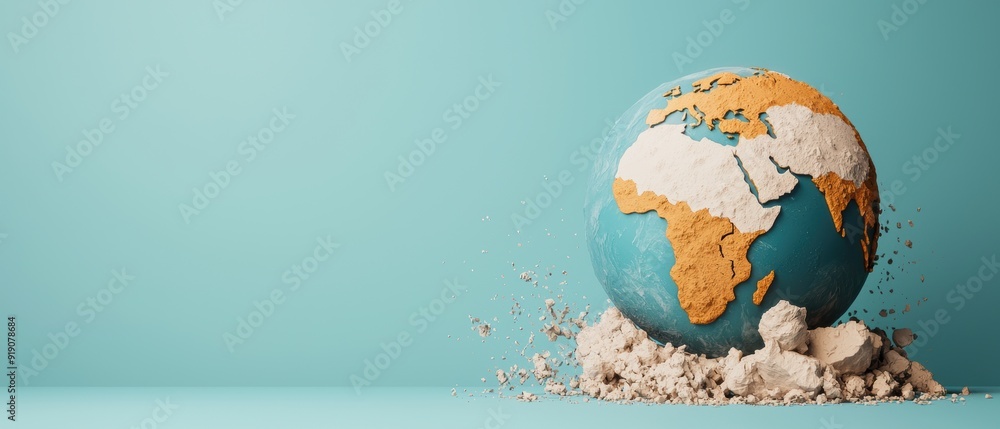 Poster global collaboration for economic progress: multilateral organizations scene with copy space for tex