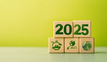 2025 growth business. wooden block with 2024 change to 2025, Set up objective target business cost and budget planning for new year concept