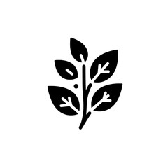 Black and White Leaf illustration - Simple Leaf Vector Graphic