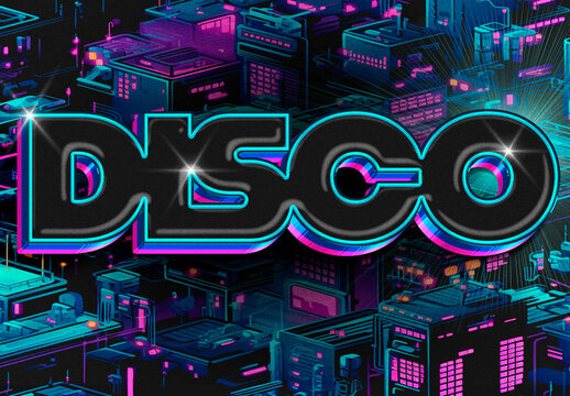 Retro Disco Text Effect with AI Background