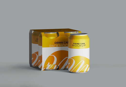 Soda Can Pack Mockup