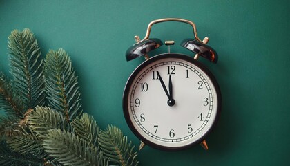 Retro style clock counting last moments before Christmas or New Year 2025