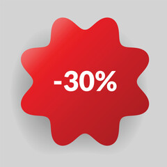 Corner or ribbons icon. Product red banner, price shopping tag. Promotion sale badge, special offer sticker. Discount and price offer concept. Vector sticker template