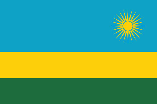 National Flag of Rwanda. Rwanda Flag.