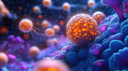 Fototapeta premium Microscopic World: A Close-up View of Cells