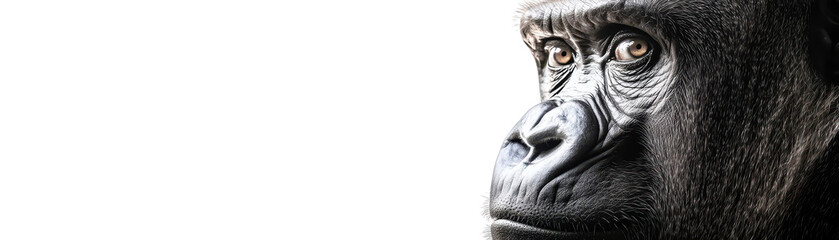 A close up of a gorilla's face