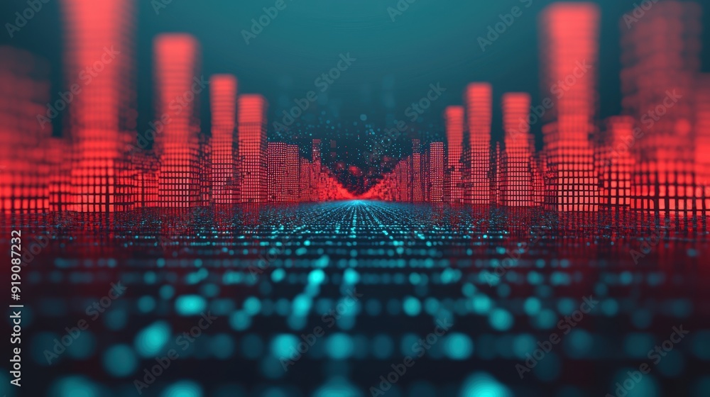 Poster future-forward urban economic models on digital platforms with copy space for text in 8k high detail