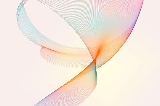 A creative and futuristic abstract wallpaper depicting waves and grid lines merging in a gradient from white to pale orange, embodying flow and motion