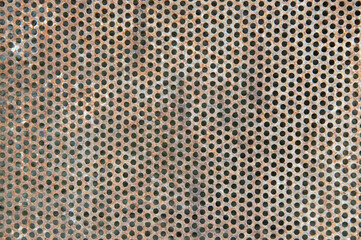 brutal rusty metal background. brown iron continuous mesh