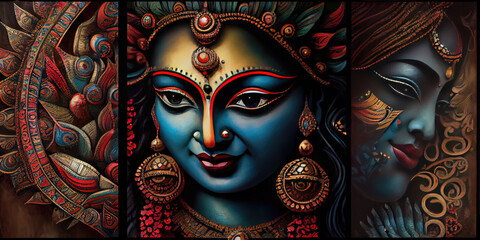 Lord Krishna 3D Mural Painting – Stunning 3D Design Featuring Divine Krishna Imagery in a Detailed Mural, Perfect for Spiritual and Artistic Spaces