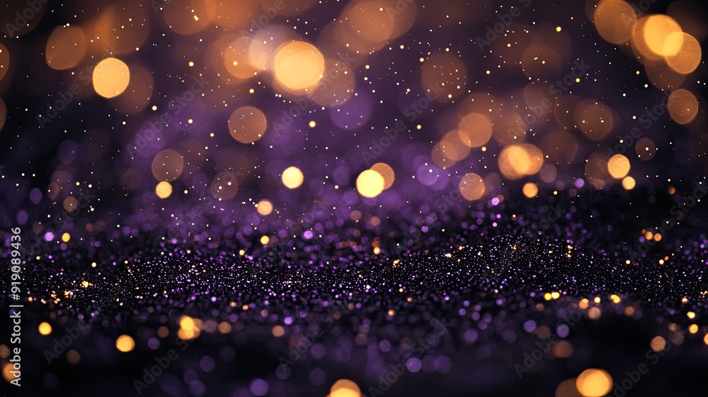 Poster purple glitter background with bokeh. perfect for adding a touch of sparkle to your designs.