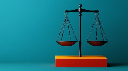 Equality symbols on justice scales, inclusive fairness, flat design illustration
