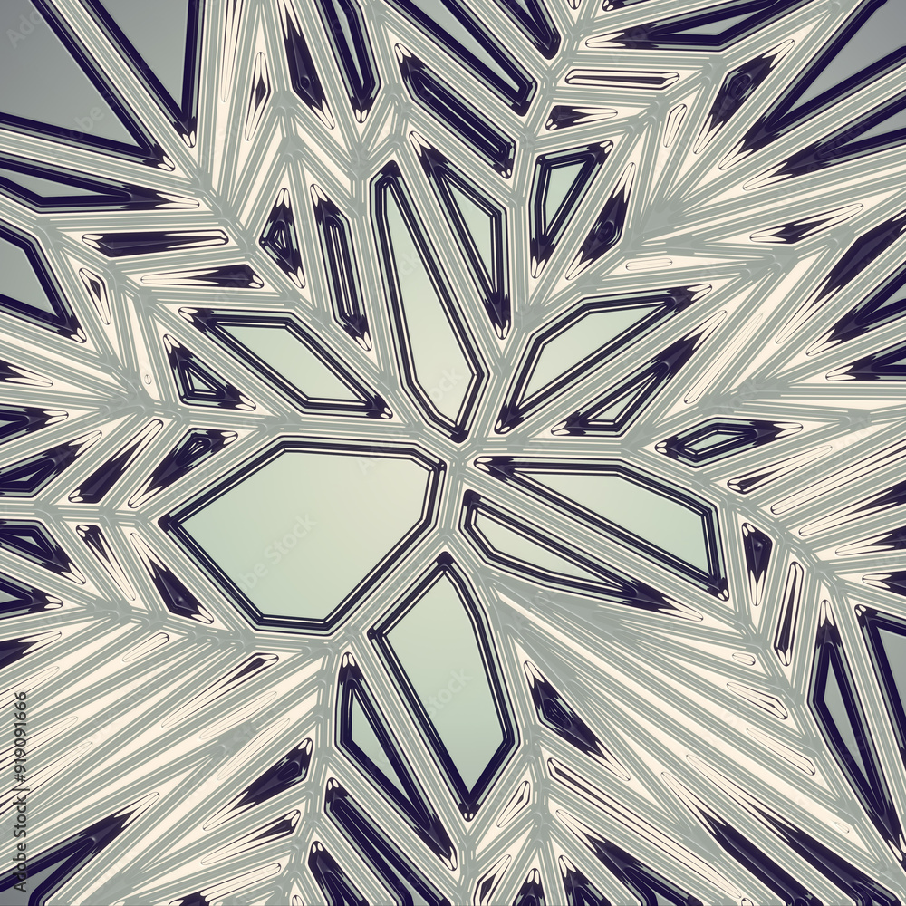 Poster Abstract geometric mosaic tile pattern. 3d rendering illustration