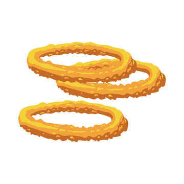 golden fried onion rings on white clip art preview