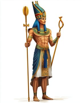 Illustration of Amun on a white background