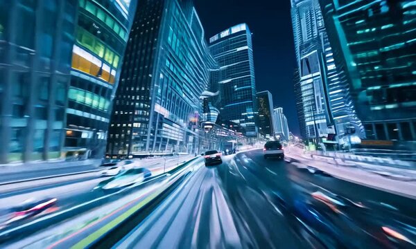 Time Travel futuristic city Highway road cars, Sci-Fi Cinematic paradox Scene Clip
