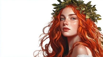 Illustration of Persephone on a white background