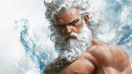 Obraz premium Illustration of Zeus on a white background