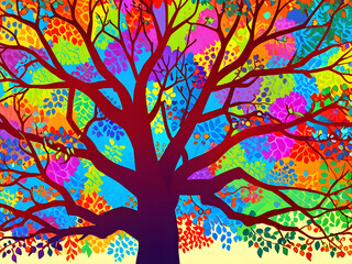 tree with leaves,Ai generated 